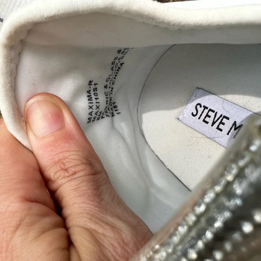 Steve Madden Maxima-R Shimmering White Sneakers - Picture 8 of 10